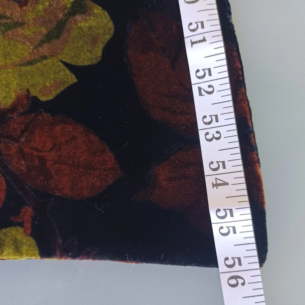 Chelsey by Joseph Womens Velvet Scarf Silk Blend Floral Rose‎ Black Green 56x10